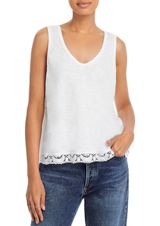 Wilt Womens Lace Trim Burnout Pullover Top