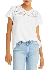 Wilt Womens Short Sleeve Lace Pullover Top