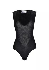 Wolford Aurora Rib Net Virgin Wool Bodysuit