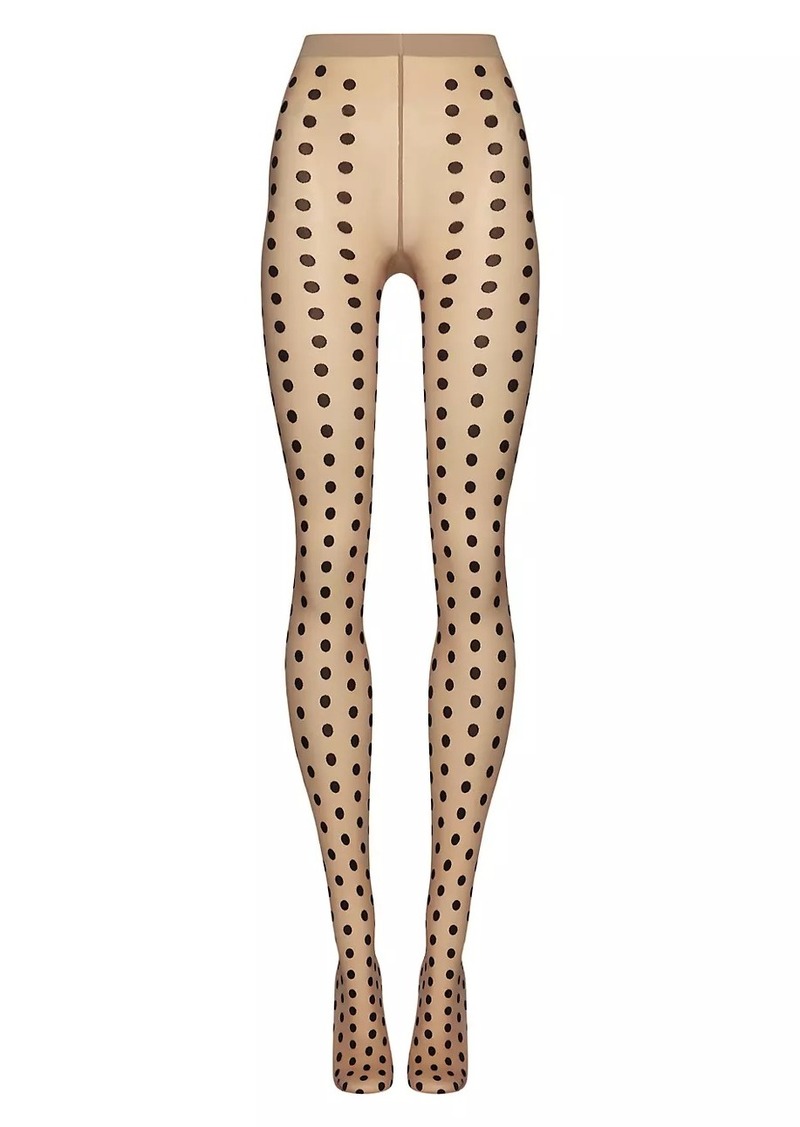 Wolford Bonny Polka Dot Sheer-Opaque Tights