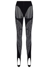 Wolford x Mugler Flock Shaping paneled stirrup leggings