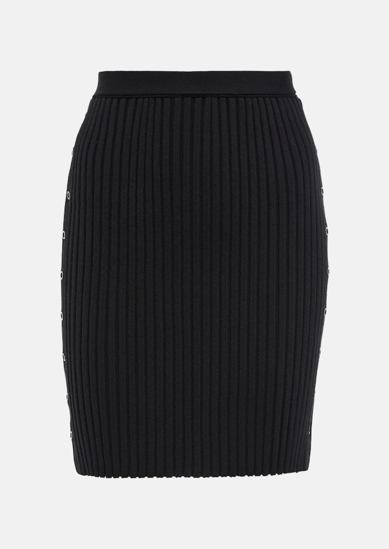 Wolford Ribbed-knit wool and cotton miniskirt
