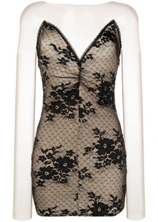 Wolford strapless lace-panel dress