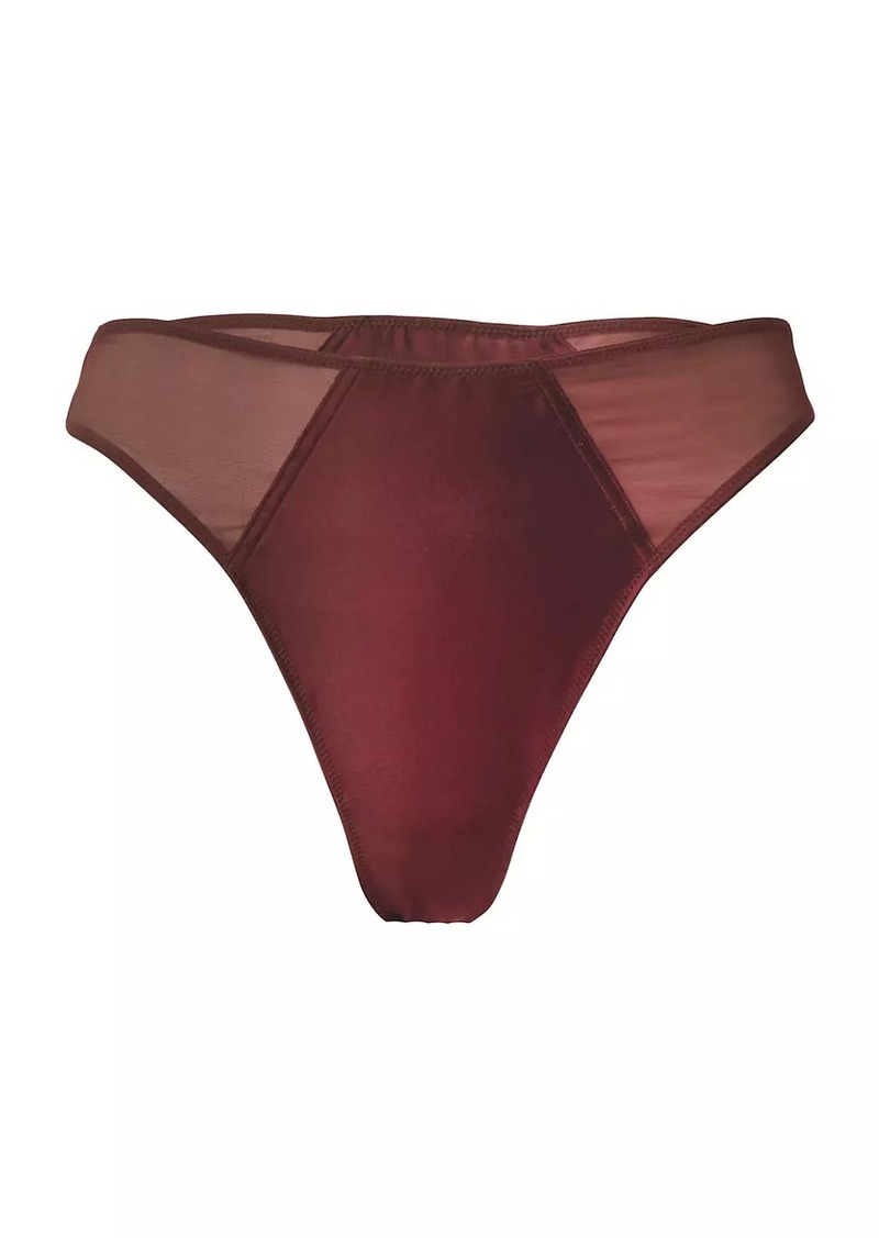 Wolford Stretch Silk Mesh Thong