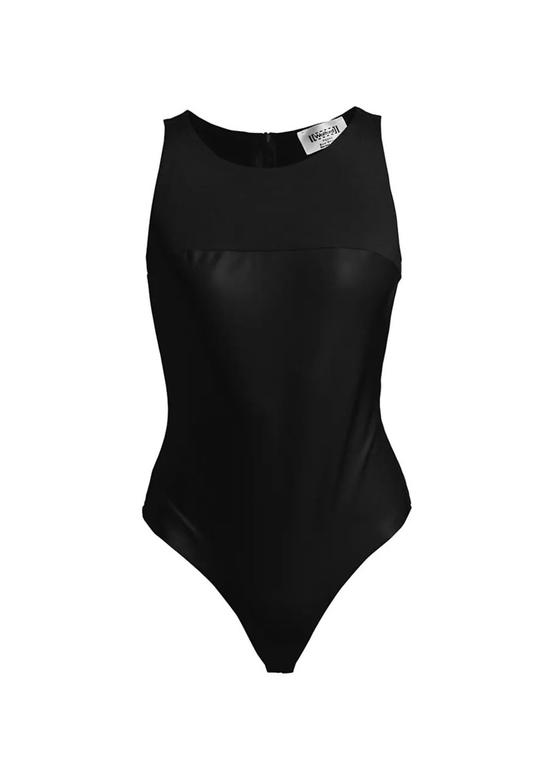 Wolford Vegan Leather Sleeveless Bodysuit