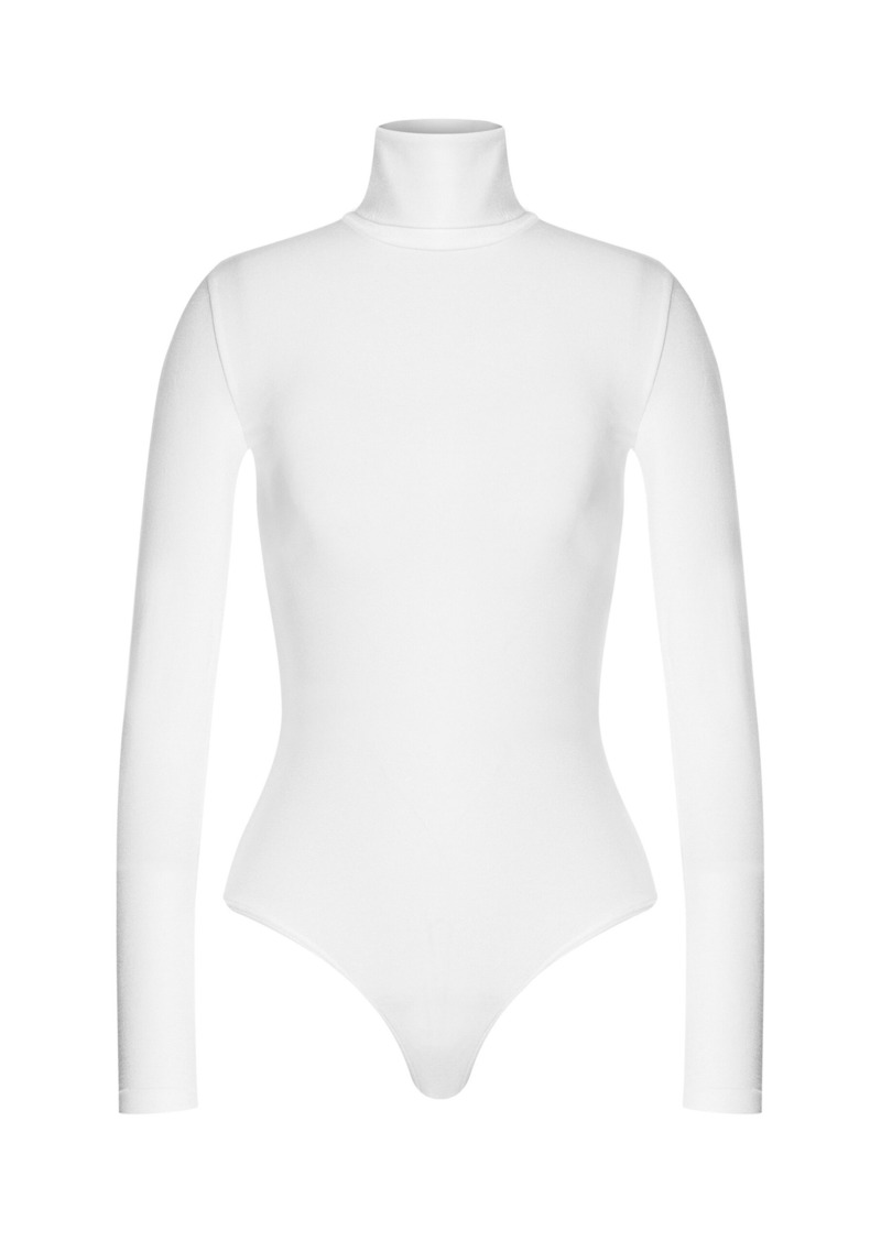 Wolford - Colorado Turtleneck Jersey Thong Bodysuit - White - S - Moda Operandi