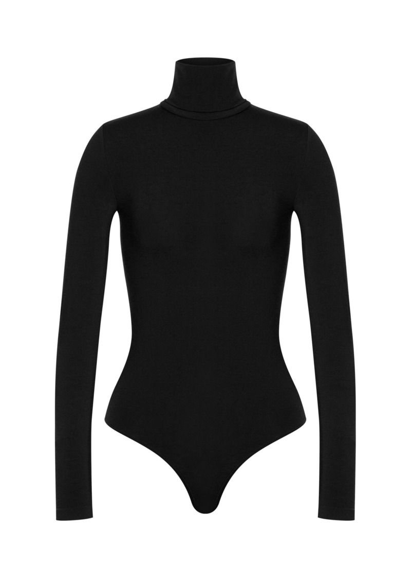 Wolford - Colorado Turtleneck Jersey Thong Bodysuit - Black - L - Moda Operandi