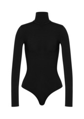 Wolford - Colorado Turtleneck Jersey Thong Bodysuit - Brown - S - Moda Operandi