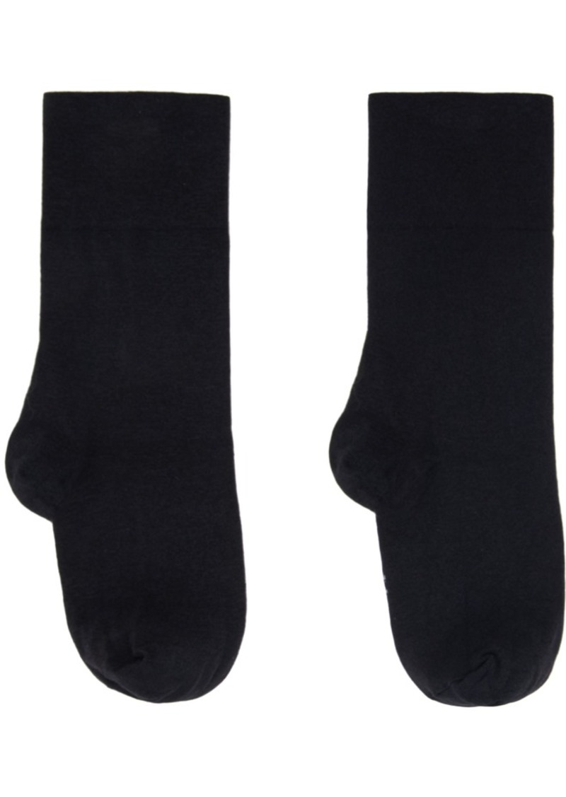 Wolford Black Cotton Velvet Socks
