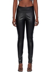 Wolford Black Edie Forming Faux-Leather Leggings