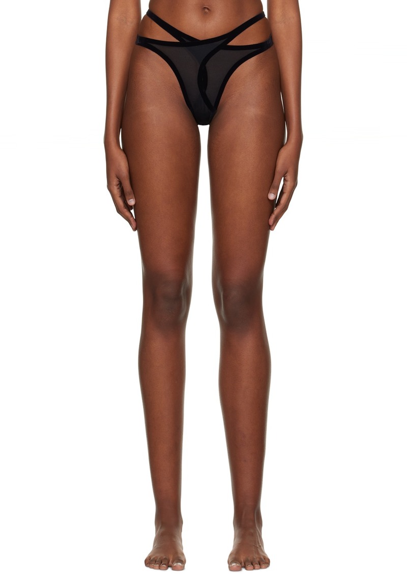 Wolford Black Flocked Thong