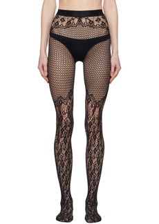 Wolford Black Flower Lace Tights
