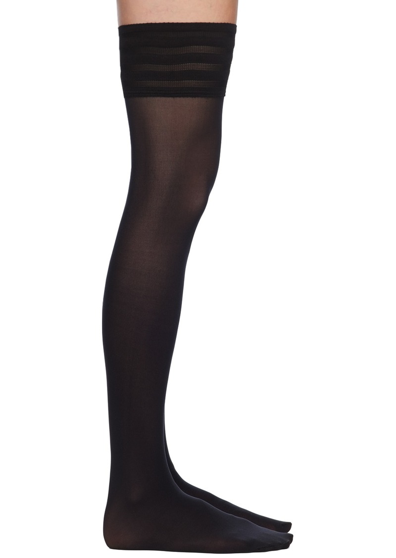 Wolford Black Velvet De Luxe 50 Stay-Up Socks