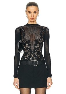 Wolford Flower Lace String Bodysuit