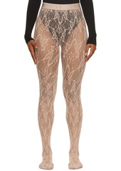 Wolford Pink Flower Net Tights