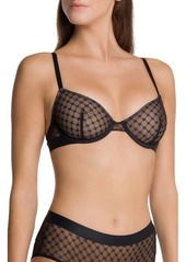 Wolford Sheer Logo Unlined Underwire Demi Bra