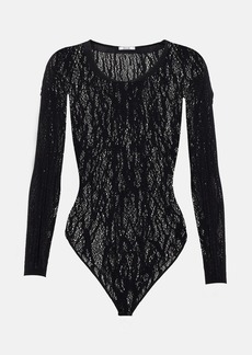 Wolford Snake-effect lace bodysuit
