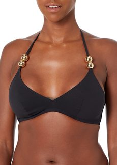 Wolford Women's Swim Essentials-Gold Bubbles Built Up Triangle