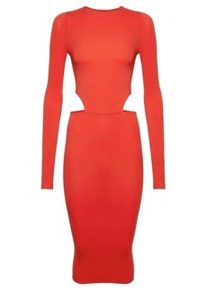 Wolford X Amina Muaddi - Cutout Long-sleeve Jersey Dress - Womens - Red