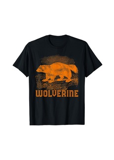 Vintage Wolverine Art Wild Animal Skunk Bear Mammal Habitat T-Shirt