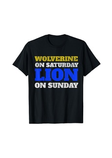 Vintage Wolverine On Saturday Lion On Sunday T-Shirt