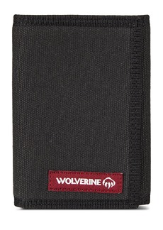 WOLVERINE Men's RFID Blocking Rugged Trifold Wallet (Avail in Cotton Canvas Or Leather) Guardian Hook & Loop-Oynx