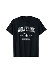 Wolverine Michigan MI Vintage Athletic Sports Design T-Shirt