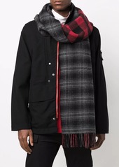 Woolrich double wool check scarf