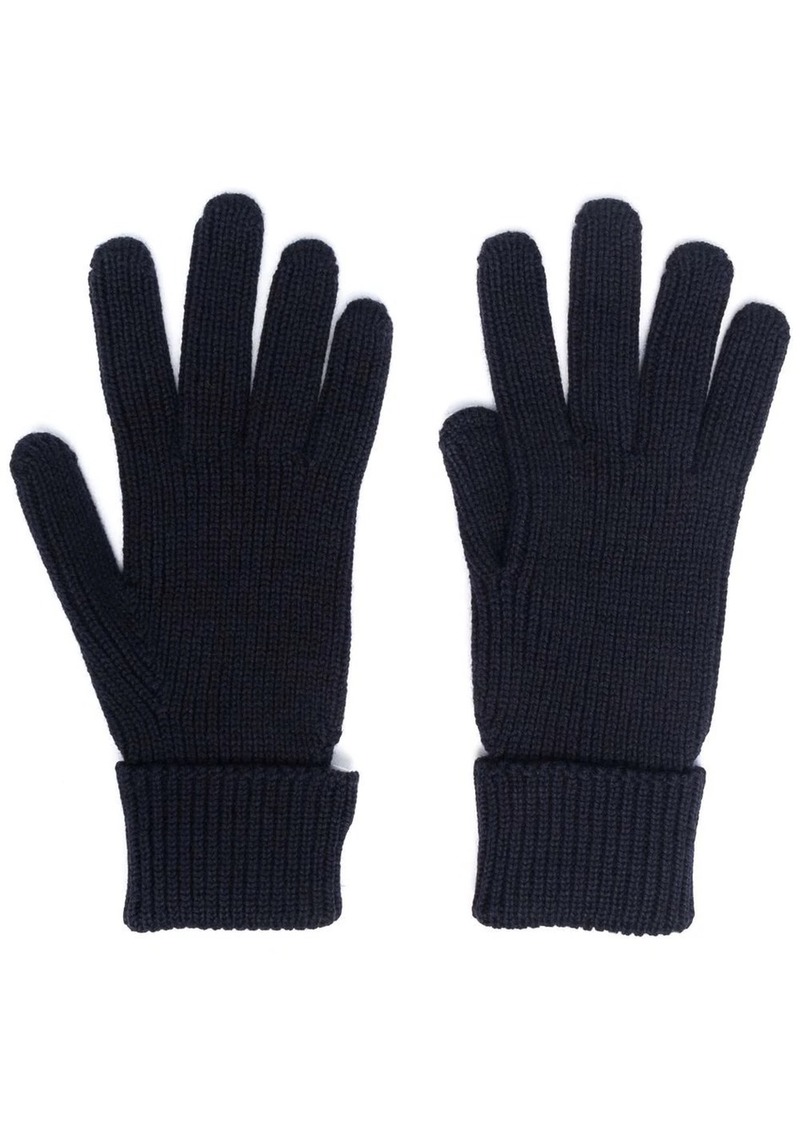 Woolrich logo knitted gloves