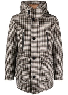Woolrich plaid-check hooded jacket