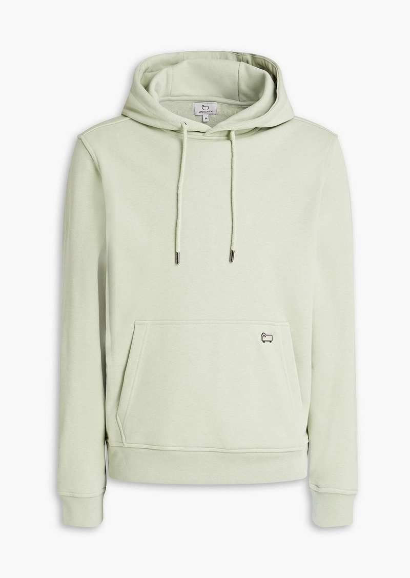 Woolrich - French cotton-blend terry hoodie - Green - XS