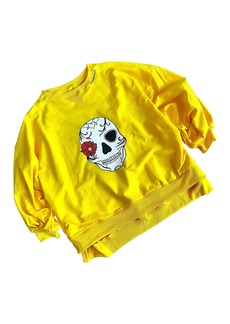 Wren Sugar Skull Painted Sweatshirt - M - Also in: S, L