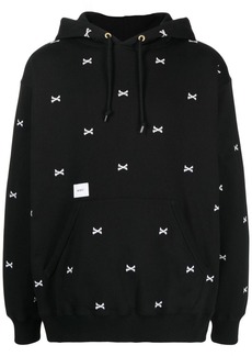 WTAPS embroidery-motif drawstring hoodie