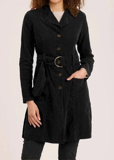 XCVI Corduroy Belted Trench In Black