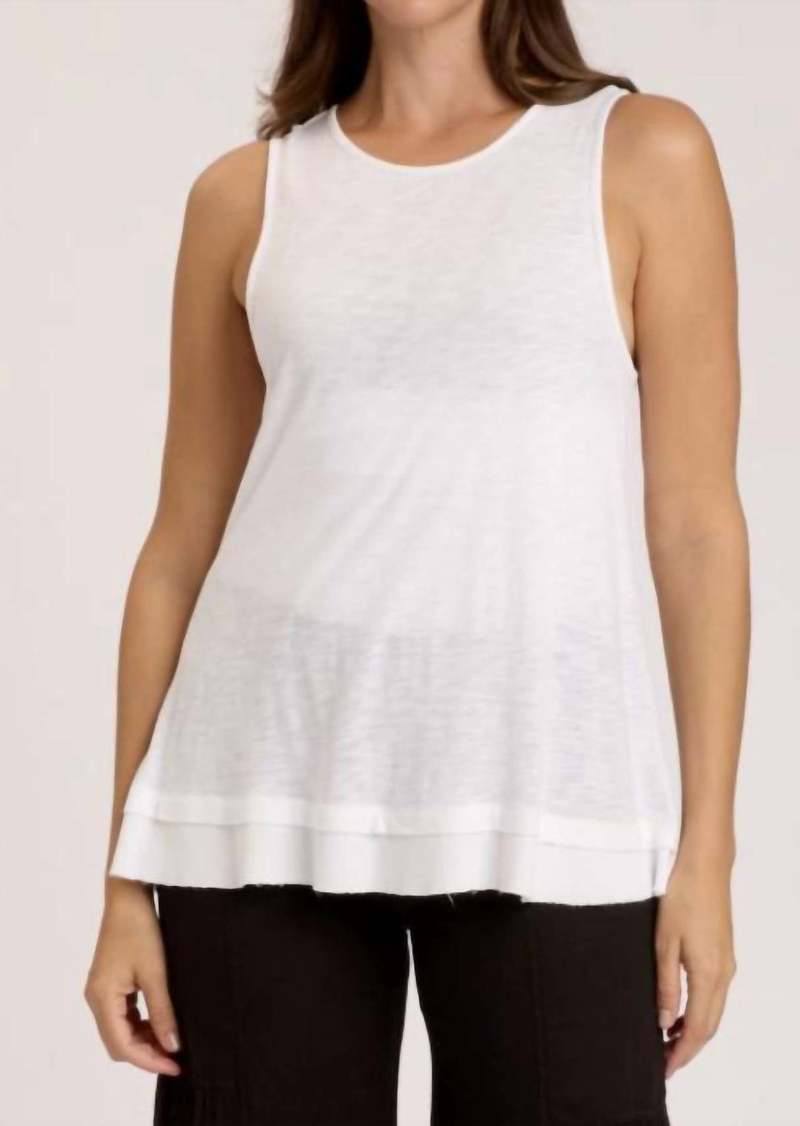 XCVI Round Neck Double Hem Tank Top White