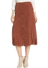 XCVI Wearables Exposed Buttons Skirt in Wale Cord