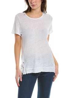 XCVI Valkie Lace-Up Linen T-Shirt