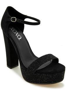 XOXO Candy Womens Faux Suede Embellished Platform Heels