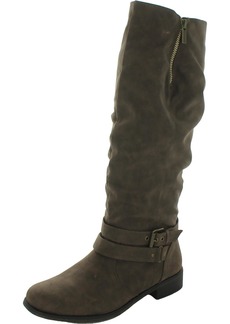 XOXO MAYNE Womens Faux Leather Mid-Calf Boots