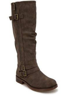 XOXO Womens Faux Leather Riding Boots Knee-High Boots