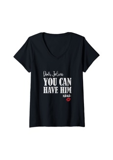 Womens XOXO Dear Jolene You Can Have Him Distressed V-Neck T-Shirt