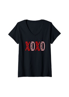 Womens XoXo Valentines Day Funny V-Neck T-Shirt