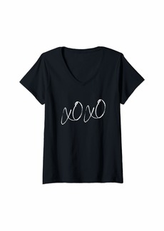 Womens XOXO Valentines Galentines tee V-Neck T-Shirt