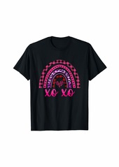 XOXO Rainbow Leopard Plaid Heart Valentine's Day 2021 Girls T-Shirt