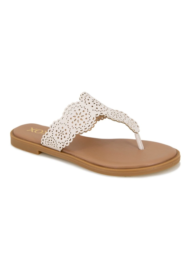 XOXO Women's Miami Flat Sandal Off White