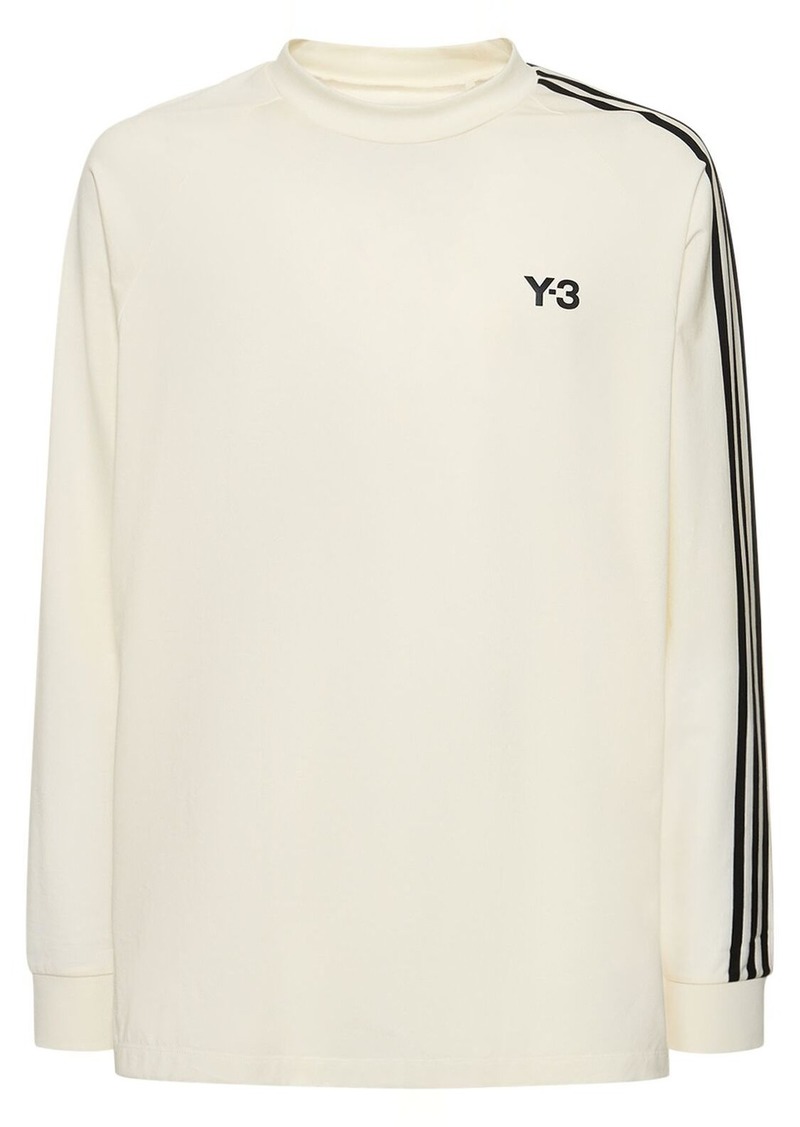 Y-3 3-stripe Cotton Long Sleeve T-shirt