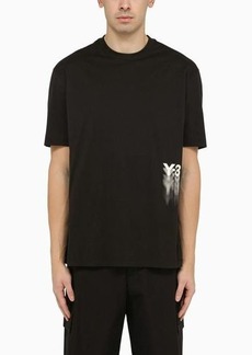 adidas Y-3 crew-neck t-shirt with logo blurs