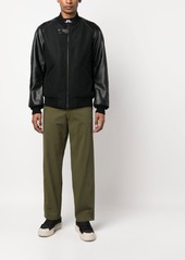 Y-3 contrast-sleeves flannel bomber jacket