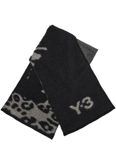 Y-3 intarsia-knit logo scarf