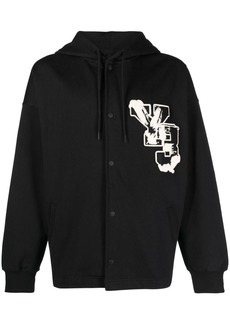 Y-3 logo-patch organic-cotton hoodie